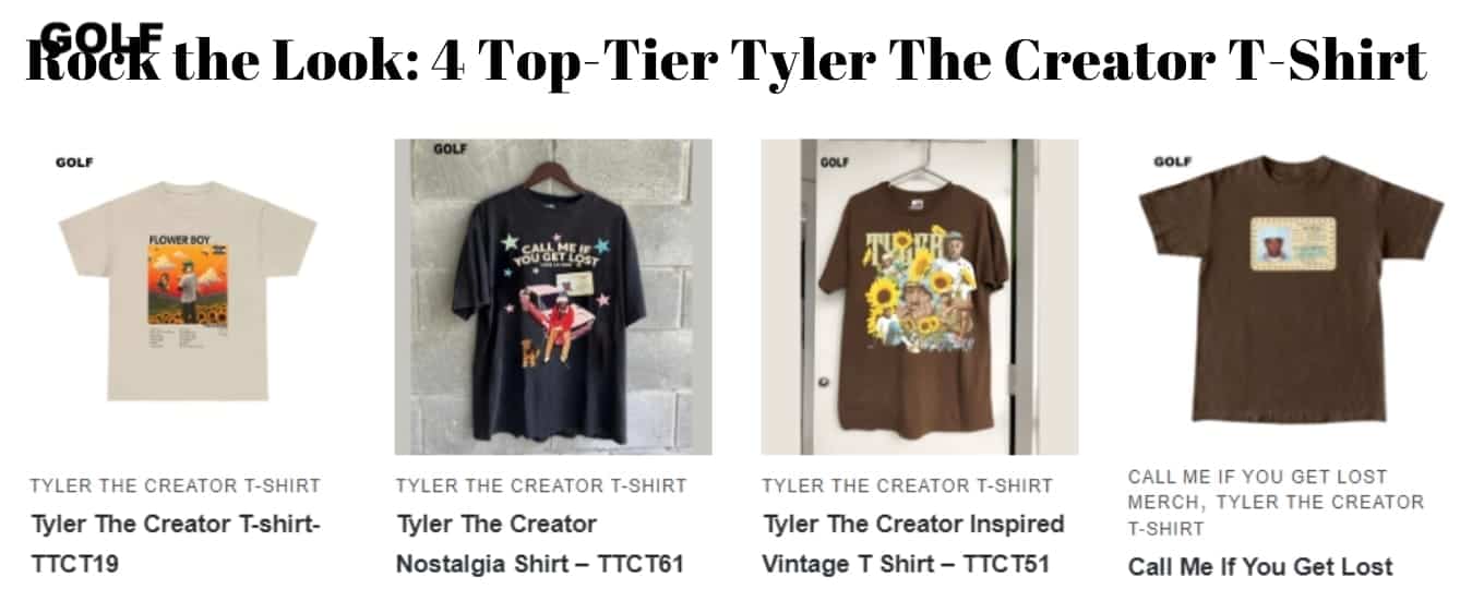 Rock the Look 4 Top-Tier Tyler The Creator T-Shirt