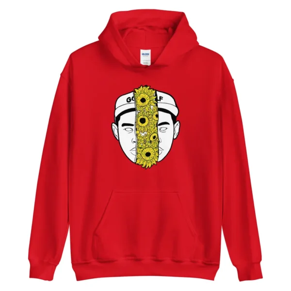 Tyler The Creator Flower Face Red Hoodie Tyler The Creator Flower Face Red Hoodie
